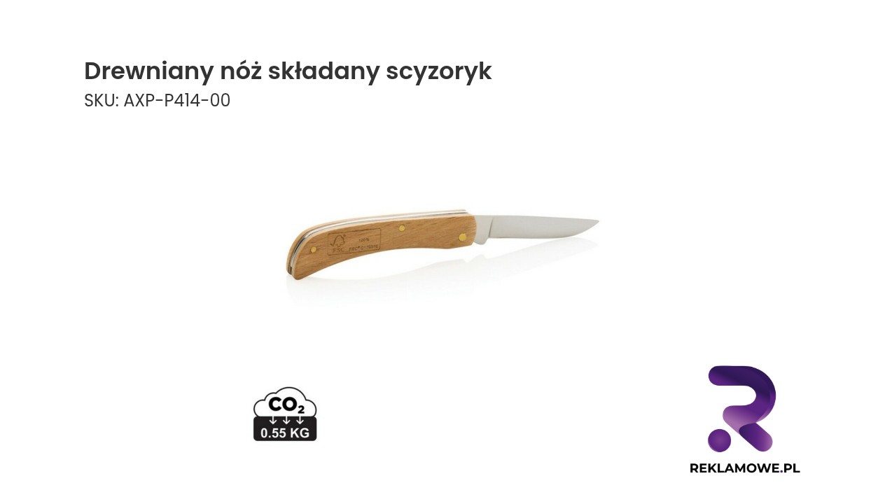 Drewniany nóż składany, scyzoryk Drewniany nóż składany w stylu scyzoryka