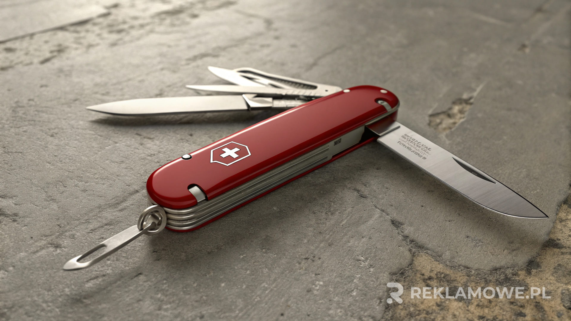 Scyzoryk reklamowy na tle zbliżenia rąk zespołu